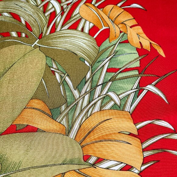 Vintage Salvatore Ferragamo Silk Scarf – Jungle Cubs & Tropical Foliage - Picture 6 of 15